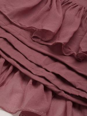 Ethnovogue Ready To Wear Brown Embroidered Net Pink Viscose Gown 5