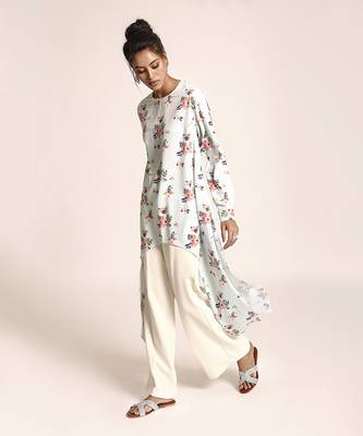 PS Pret by Payal Singhal Blue Printed Art Crepe Tunic 2