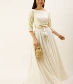Ethnovogue Ready To Wear White Embroidered Floor Length Gown