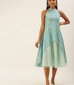 Ethnovogue Ready To Wear Multicolorcolor N Green Asymmetrical Gown