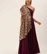 Ethnovogue Ready To Wear Multicolorcolored Embroidered Indo Western Gown
