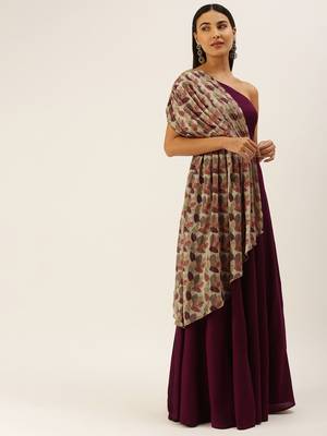 Ethnovogue Ready To Wear Multicolorcolored Embroidered Indo Western Gown 3