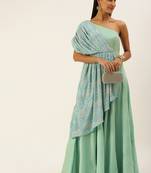 Ethnovogue Ready To Wear Multicolorcolored Embroidered Indo Western Gown