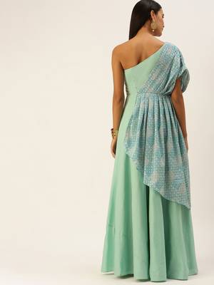 Ethnovogue Ready To Wear Multicolorcolored Embroidered Indo Western Gown 2