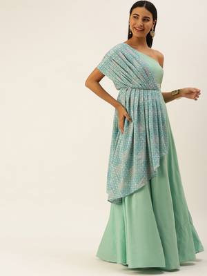 Ethnovogue Ready To Wear Multicolorcolored Embroidered Indo Western Gown 3