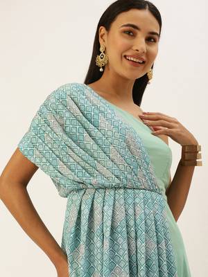 Ethnovogue Ready To Wear Multicolorcolored Embroidered Indo Western Gown 5