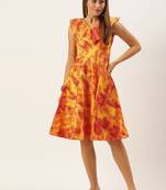 Ethnovogue Ready To Wear MulticolorColored Printed Cotton Knee Length Dress