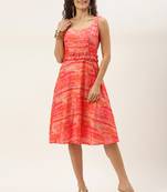 Ethnovogue Ready To Wear Multicolorcolored Art Silk Round Neck Dress