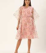 Ethnovogue Ready To Wear Floral Printed Organza Kaftan Dress