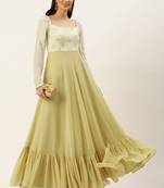 Ethnovogue Ready To Wear White Foil Print Gown