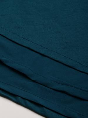 Ethnovogue Ready To Wear Teal Blue Georgette Embroidered N Art Silk Gown 5