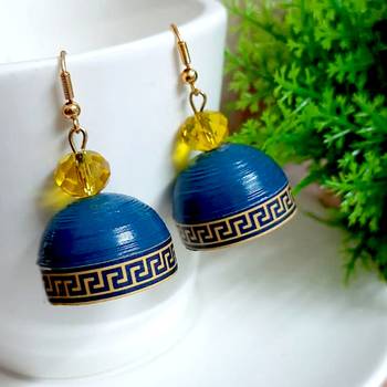 Blue agate jhumkas 1