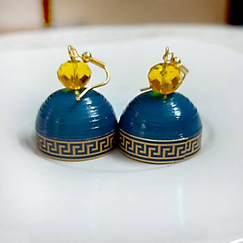 Blue agate jhumkas 2