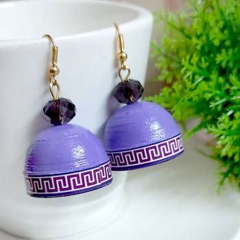 Purple agate jhumkas 1