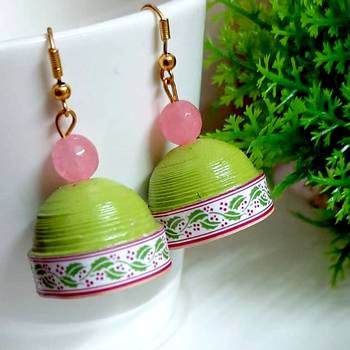 Green agate jhumkas 1