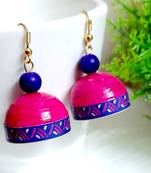 Pink agate jhumkas