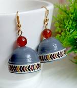 Grey agate jhumkas