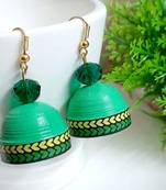 Green agate jhumkas