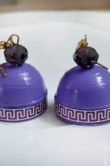 Purple agate jhumkas