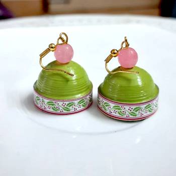 Green agate jhumkas 2