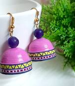 Pink agate jhumkas