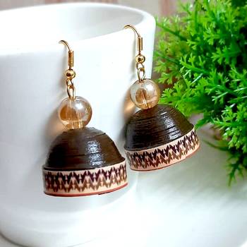 Brown agate jhumkas 1