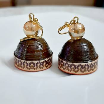Brown agate jhumkas 2
