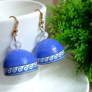 Blue agate jhumkas 1