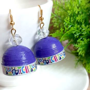 Purple agate jhumkas 1