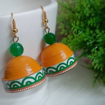 Orange agate jhumkas 1