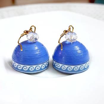 Blue agate jhumkas 2