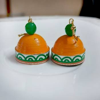 Orange agate jhumkas 2