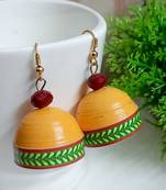Yellow agate jhumkas