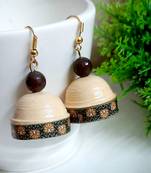 Beige agate jhumkas