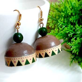 Brown agate jhumkas 1