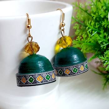 Green agate jhumkas 1