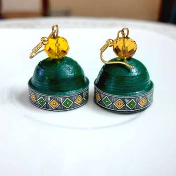 Green agate jhumkas 2
