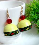 Yellow agate jhumkas