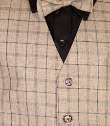 Beige 3 Piece Baba Suit Set Cotton For boys // Western Wear