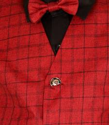 Red 3 Piece Baba Suit Set Cotton For boys // Western Wear