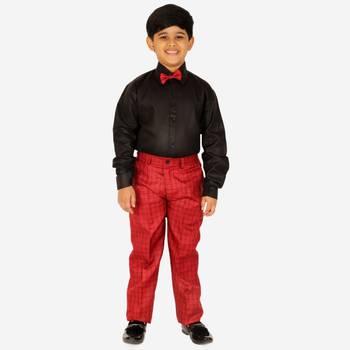 Red 3 Piece Baba Suit Set Cotton For boys // Western Wear 5