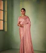 Classic Traditional Faux Kanjivaram Silk Peach Colour Saree