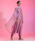 Zardozi Neck Mauve Kalidar Set