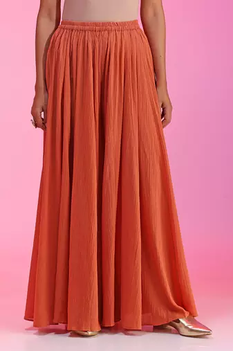Resham Work Rust Kurta Set