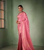 Classic Traditional Faux Kanjivaram Silk Pink Colour Saree