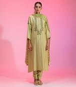 Zardozi Neck Green Kalidar Set