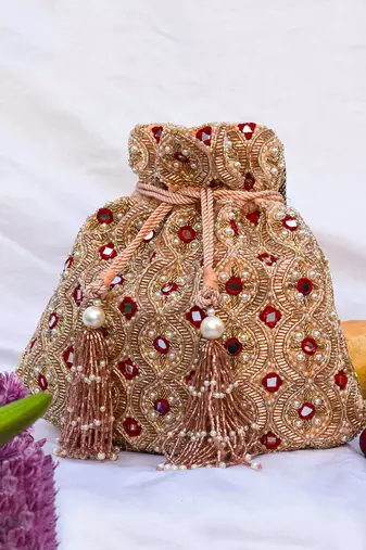 Idika Potli Beige-Red