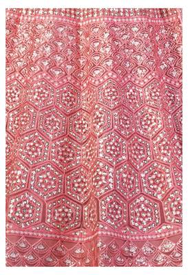 Pink sequins net semi stitched lehenga 4