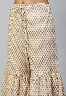 Pink Printed & Embroidered Cotton Kurta Sharara With Dupatta 4