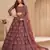 Bronze Brown Coding Embroidered 2-Layer With Net And Silk Satin Semi Stitched Lehenga